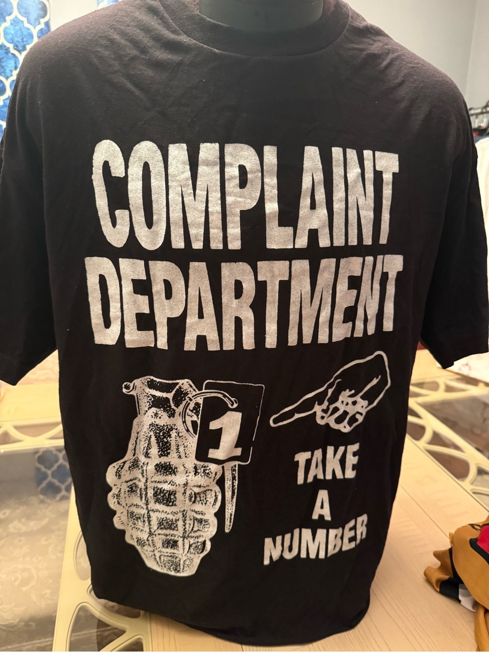 Complaint Department Graphic Tee - Black with White Print